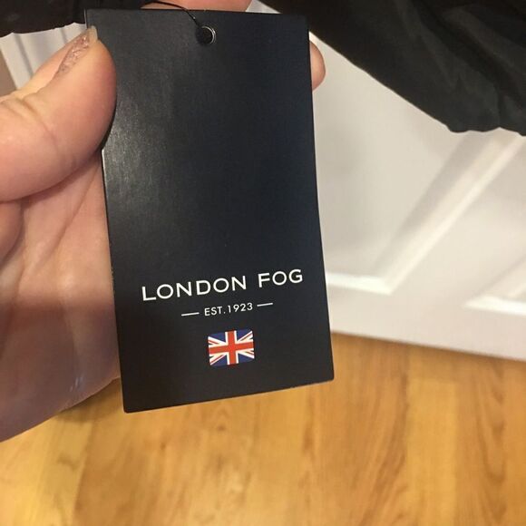 London Fog medium black winter jacket coat faux fur hood - Picture 6 of 6